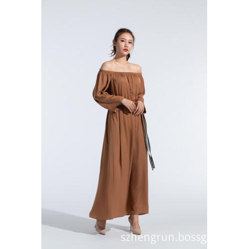 sexy off shoulder long sleeve loose dress